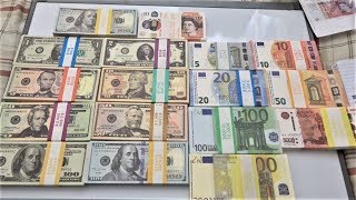 Affordable Realistic Prop Money Unboxing USD GBP EUR RUBMUST WATCH [upl. by Nue]