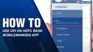 Howto use UPI on HDFC Bank MobileBanking App [upl. by Acinehs]