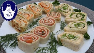 Fingerfood  Gefüllte Dürum  Fladenbrot leckere gefüllte Rollen [upl. by Unhsiv]