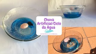 Experimento fácil de Ciências Chuva Artificial  Ciclo da Água [upl. by Pedroza698]