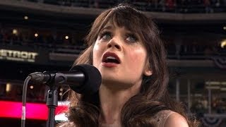 WS2012 Gm3 Zooey Deschanel sings the national anthem [upl. by Barrett682]