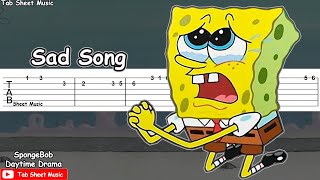 SpongeBob  Sad Song Daytime Drama Guitar Tutorial [upl. by Potash]