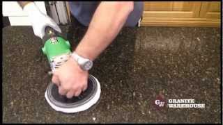 How to Re Polish a Granite or Engineered stone top  MB Stoncare MB 20 [upl. by Ahsetel596]