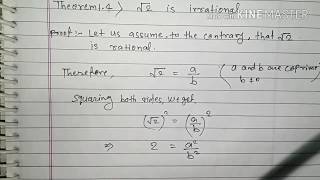 Theorem 14  Root 2 is irrational Chapter 1Real Number Class 10th in hindi [upl. by Spieler117]