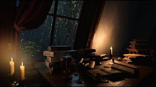 VICTORIAN AMBIENCE l Writers Room with Classic Music l Writing sound with Cozy Rain for Relaxing [upl. by Maisel775]