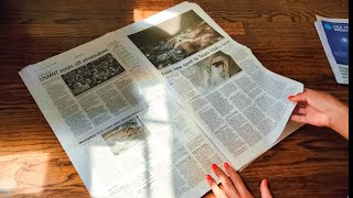 Relaxing Sunday ASMR Newspaper Page Turning [upl. by Annavaj]