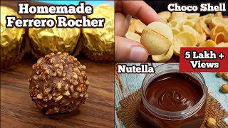 Best Homemade Ferrero Rocher Chocolate Recipe with Homemade Choco Shell amp Nutella [upl. by Etnasa]