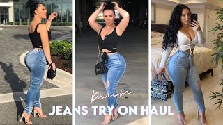 JEANS TRY ON HAUL NEW JEANS ATTENTION FOR CURVY PETITE GIRLS 😍 [upl. by Assinna]