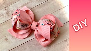 “Laço Layce” Tulipa c fita 38cm fácil de fazer  DIY ribbon bows  Como fazer laços video 57 [upl. by Norihs]