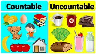 COUNTABLE vs UNCOUNTABLE NOUNS  Learn the difference with examples [upl. by Marasco]