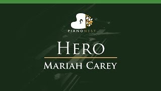 Hero  Mariah Carey  LOWER Key Piano Karaoke  Sing Along [upl. by Miguel]