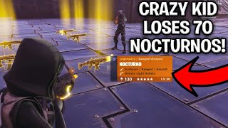 Crazy Noob Loses 70 Nocturnos Scammer Gets Scammed Fortnite Save The World [upl. by Allsun]