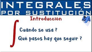 Integración por sustitución  Introducción [upl. by Aileme]