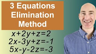 Solving Systems of 3 Equations Elimination [upl. by Archer]