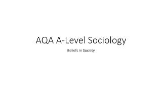 AQA ALevel Sociology Beliefs in Society revision [upl. by Puna]