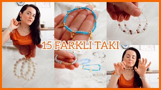 KENDİN YAP DIY  Kolay Takı Yapımı 15 Farklı Takı Yapımı 💍🌸 [upl. by Yrrah]