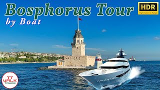 Bosphorus Tour by Boat Istanbul  4K HDR [upl. by Nylle]