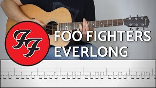 FOO FIGHTERS  EVERLONG Acoustic  Guitar Cover Tutorial FREE TAB [upl. by Donata794]