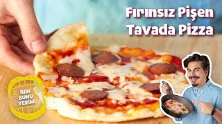 Sadece 4 Dakikada Pişen Tavada Pizza Tarifi  BenBunuYerim 46 [upl. by Feenah45]