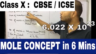 MOLE Concept in 6 mins  Class X CBSE  ICSE [upl. by Koloski]