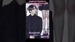 Jungkook’s cute reaction to Euphoria being played at KBS Gayo Daejun [upl. by Oigres]