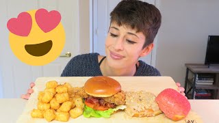 FRIED CHICKEN amp DONUTS MUKBANG [upl. by Leffert]