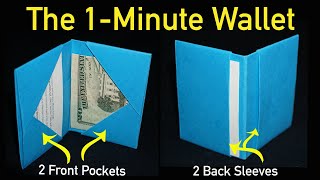 The Easy 1Minute Wallet Easiest Paper WalletCardHolder [upl. by Ielirol146]