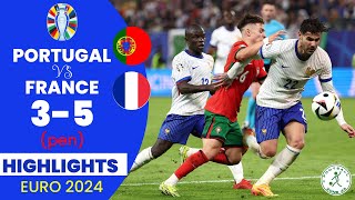 Portugal vs France  35 penalty Highlights  Euro 2024 Quarterfinal [upl. by Thaxter]