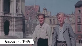 Augsburg in 1945  American troops in the city center in color and HD [upl. by Hamner797]