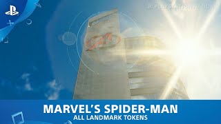 Marvels SpiderMan PS4  Collectibles  All Landmark Token Locations [upl. by Demetria77]