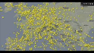 Flightradar24com  The sky of Europe [upl. by Ainosal]