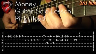 Money Guitar Solo Lesson  Pink Floyd with tabs [upl. by Crenshaw]