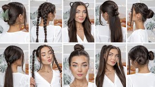 10 EASY HEATLESS BACK TO SCHOOL HAIRSTYLES [upl. by Sokem]