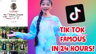 TRYING TO BECOME TIK TOK FAMOUS IN 24 HOURS JASMINE AND BELLA [upl. by Eicyal]