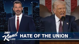 Jimmy Kimmel Reacts to Donald Trump’s Address to Congress [upl. by Ibbor624]