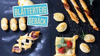 6 schnelle Blätterteig Ideen  Fingerfood Varianten süss amp salzig [upl. by Floridia]