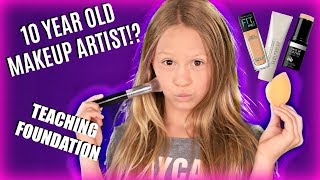 10 Year Old Kid Teaches Makeup Easy Foundation Routine Makeup Tutorial [upl. by Roxy]