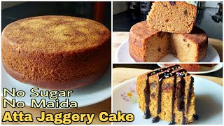 Dates Atta Jaggery Cake  Eggless Cake Without Oven Maida Sugar Butter Curd Condensed Milk [upl. by Buford975]