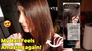 LOreal Paris Le Color Gloss Cool Brunette Demo and Review [upl. by Yeclek]