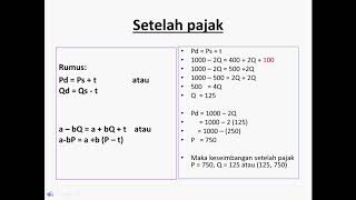 Keseimbangan pasar sebelum pajak dan sesudah pajak [upl. by Sayer511]