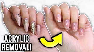 Remove Acrylic Nails At Home Step By Step HowTo Tutorial [upl. by Sivie]