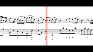 BWV 1034  Flute Sonata in E Minor Scrolling [upl. by Annaehs]