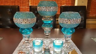 centerpiece ideas DIY glamorous candleholder centerpiece [upl. by Mulford]