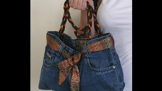 DIY Fashion Jeans BAG  recycled denim DIY Bag Vol 1A [upl. by Baiel]