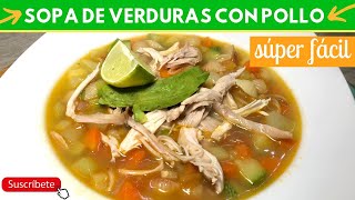 Sopa de verduras con pollo  Cocina de Addy [upl. by Neyrb343]