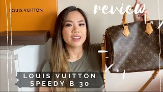 LOUIS VUITTON SPEEDY 30 BANDOULIERE  REVIEWCHAT [upl. by Oileduab910]