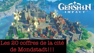 Genshin Impact  Les 20 coffres de la cité de Mondstadt [upl. by Bradski313]