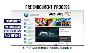 PREENROLMENT Process on Universitaly 2022  23  Explained [upl. by Shumway420]