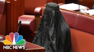 Australian Senator Caused Outrage When She Wore Burqa In Bid To Ban Them  NBC News [upl. by Nonnad852]