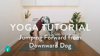 Jumping Forward from Downward Facing Dog SECRET Yoga Transition Tip [upl. by Beller]